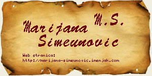 Marijana Simeunović vizit kartica